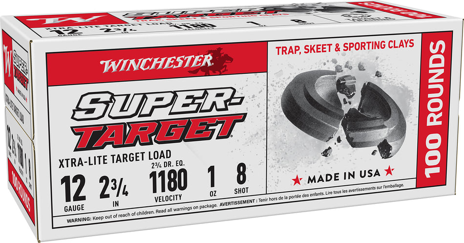 Winchester 12 Gauge Shotgun Ammo Super-Target Xtra-Lite Value Pack 2.75 in 1 oz #8