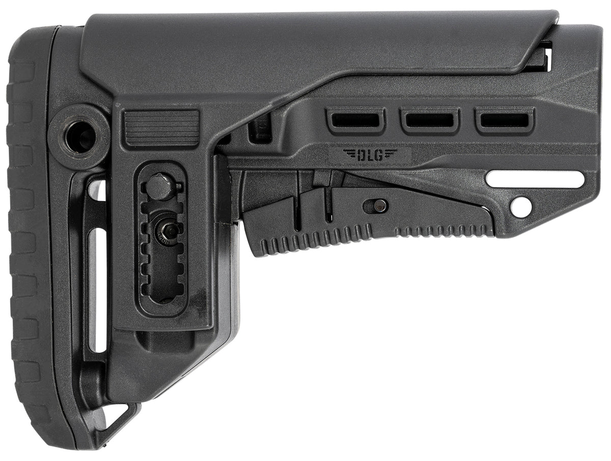 NcStar DLG-130-052 Compact Mil-Spec Collapsible Black Synthetic Stock with 6-Position Adjustable Cheekpiece