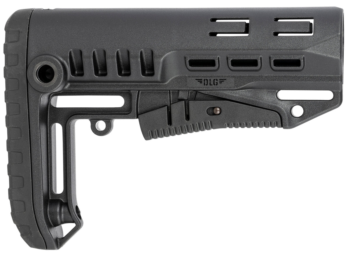 NcStar DLG-130 Compact Mil-Spec Stock Black Polymer Adjustable with Metal QD Base Rubber Butt Pad