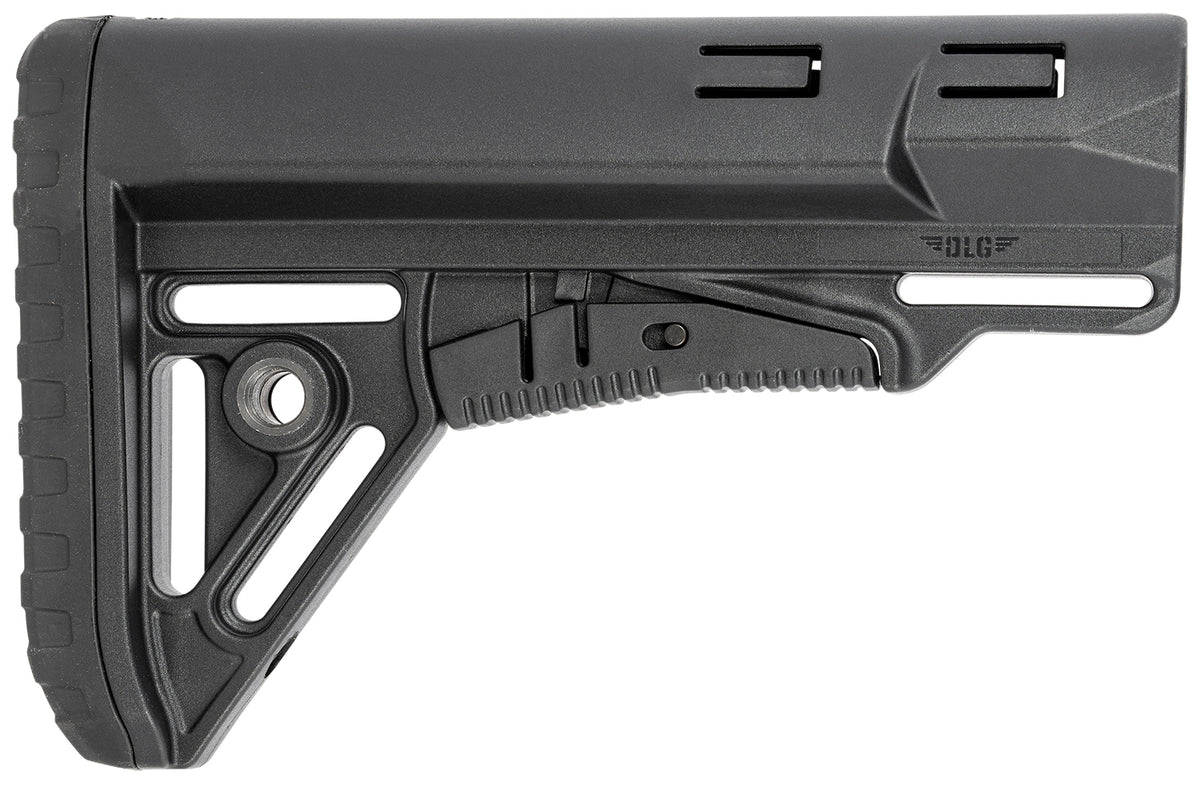 NcStar DLG-129 Collapsible Mil-Spec Stock Black Synthetic Sharp Design QD Mounts Rubber Butt Pad