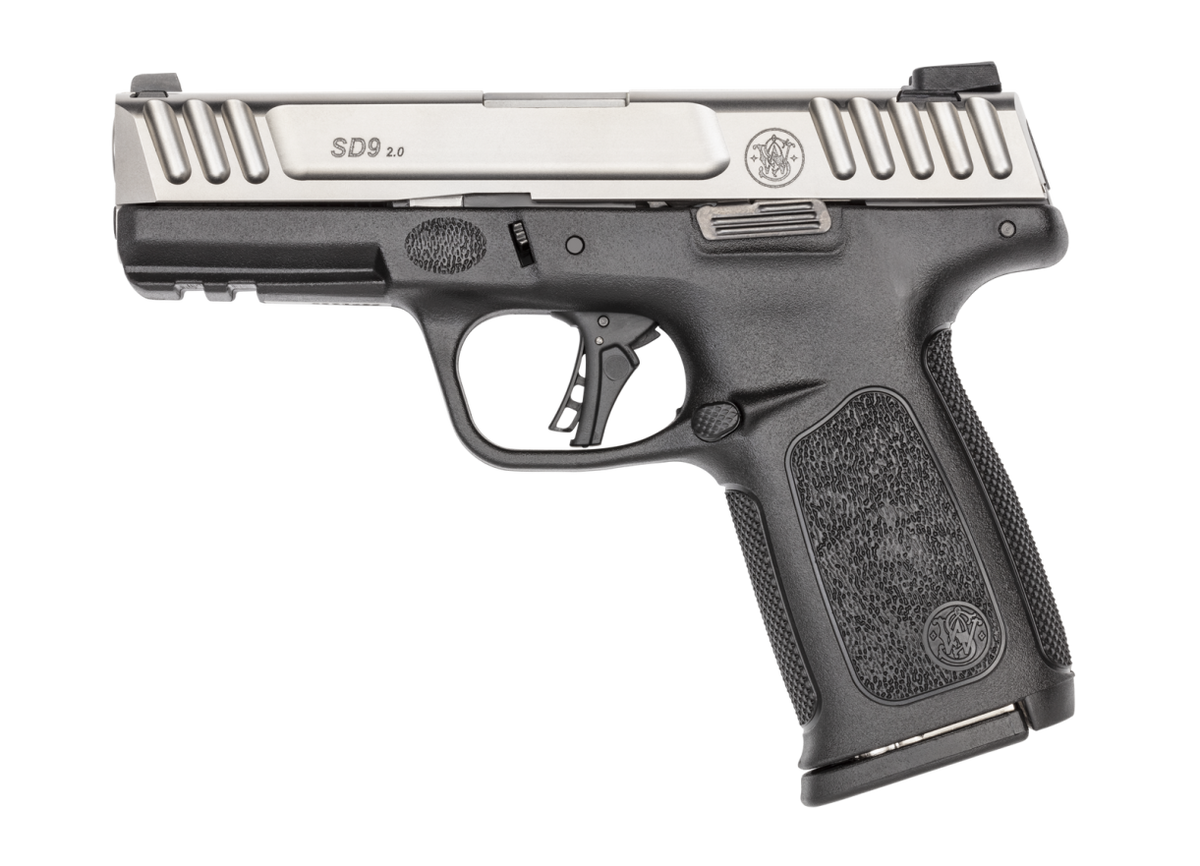Smith & Wesson 13931 SD9 2.0 Compact Frame 9mm Luger 16+1, 4" Stainless Steel Barrel, Satin Stainless Steel Serrated Slide, Black Polymer Frame w/Picatinny Rail, Black Textured Polymer Grip