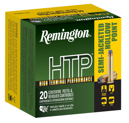 Remington HTP Semi Jacketed Hollow Point 240 Grain .44 Magnum 1180 fps 047700486901