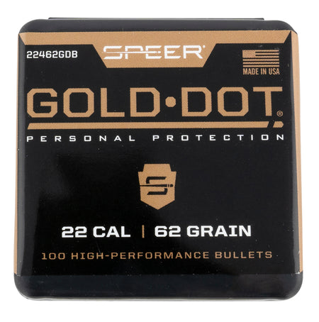 Speer Gold Dot .224 Caliber 62 Grain Bonded SP Component Bullets 100/Box