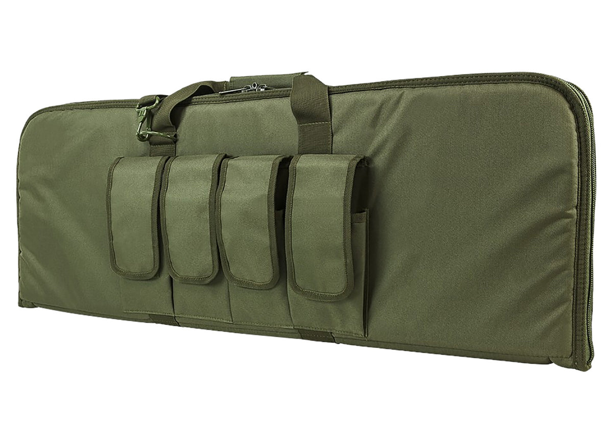 NcStar VISM 36-Inch Green Carbine Gun Case Lockable Zippers External Mag Pouches