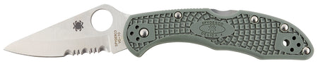 Spyderco Delica 4 Lightweight 2.88" VG-10 Combo Edge Drop Point Blade Foliage Green Textured FRN Folding Knife