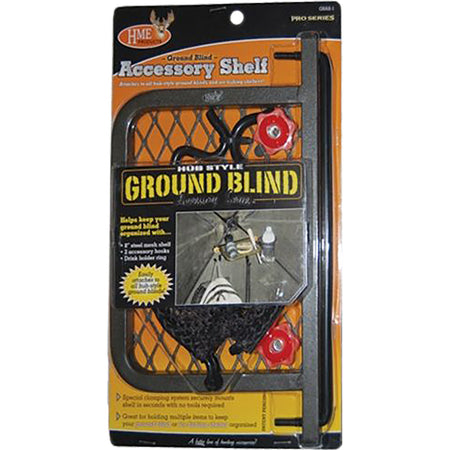 HME Ground Blind Shelf Accessory with Drink Holder and Gear Hooks