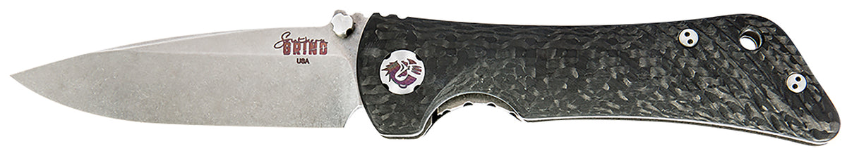 Southern Grind Spider Monkey 3.25" Folding Knife, Satin S35VN Drop Point Blade, Black Carbon Fiber Handle