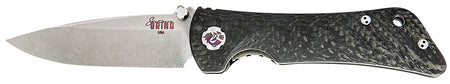 Southern Grind Spider Monkey 3.25" Folding Knife, Satin S35VN Drop Point Blade, Black Carbon Fiber Handle