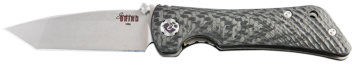 Southern Grind Spider Monkey 3.25" Folding Knife Tanto Point, Satin S35VN Blade, 4.19" Black Carbon Fiber Handle