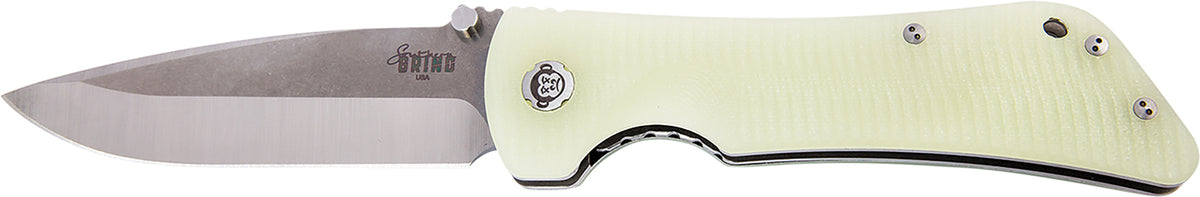 Southern Grind Bad Monkey 4" Folding Knife Drop Point, Satin 14C28N Blade, Jade Ghost Green G10 Handle