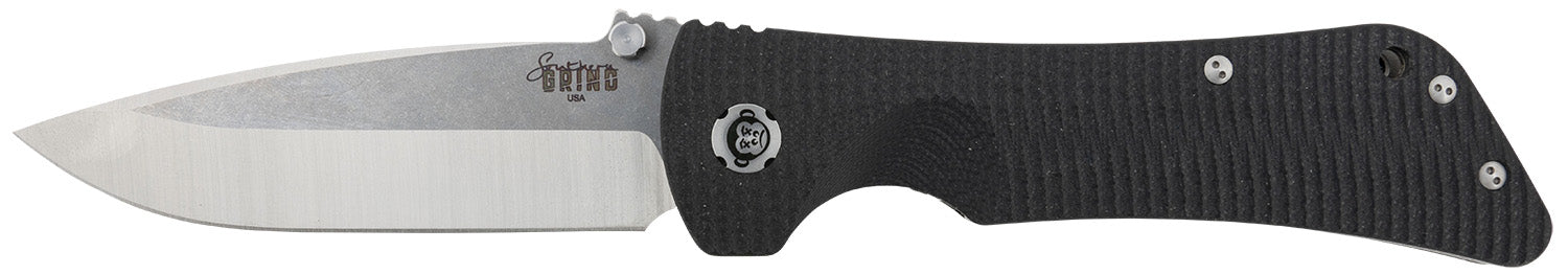 Southern Grind Bad Monkey 4" Folding Knife Drop Point, Satin 14C28N Blade, Black Textured G10 Handle