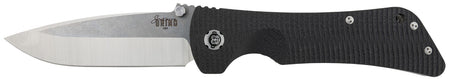 Southern Grind Bad Monkey 4" Folding Knife Drop Point, Satin 14C28N Blade, Black Textured G10 Handle