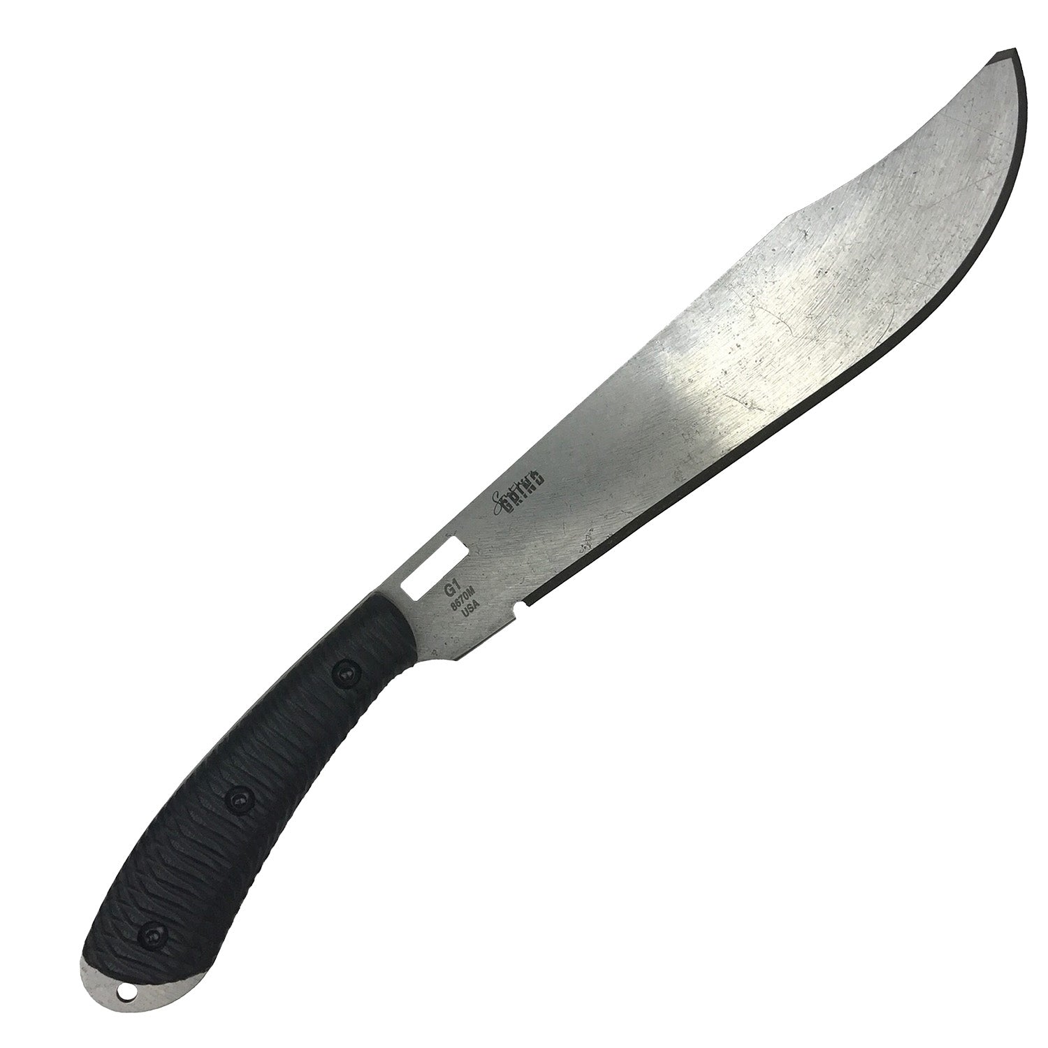 Southern Grind Grandaddy Fixed Bowie Knife 11.78" Satin 8670 Steel Blade, Black G10 Handle