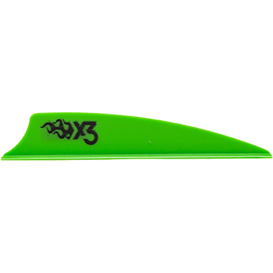 Bohning X3 2.25 in. Neon Green Archery Vanes 100 Count