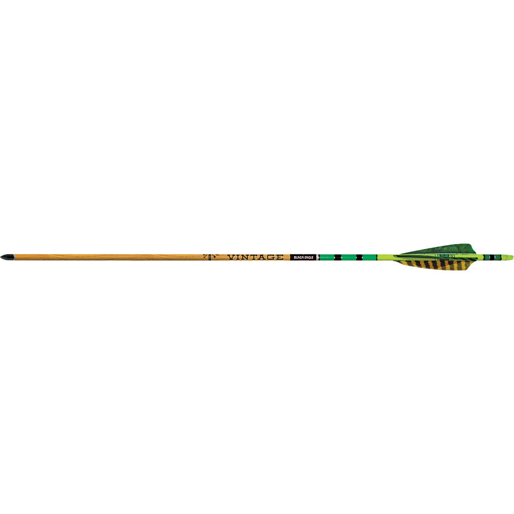 Black Eagle Vintage Arrows 350 Spine .005 Green Yellow Feather Fletched 6 pk.