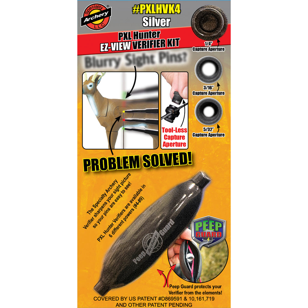 Specialty Archery No. 4 Silver PXL Hunter EZ-View Verifier Peep Kit