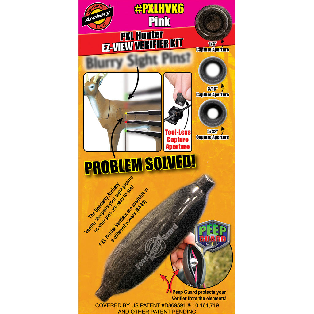 Specialty Archery No. 6 Pink PXL Hunter EZ-View Verifier Peep Kit
