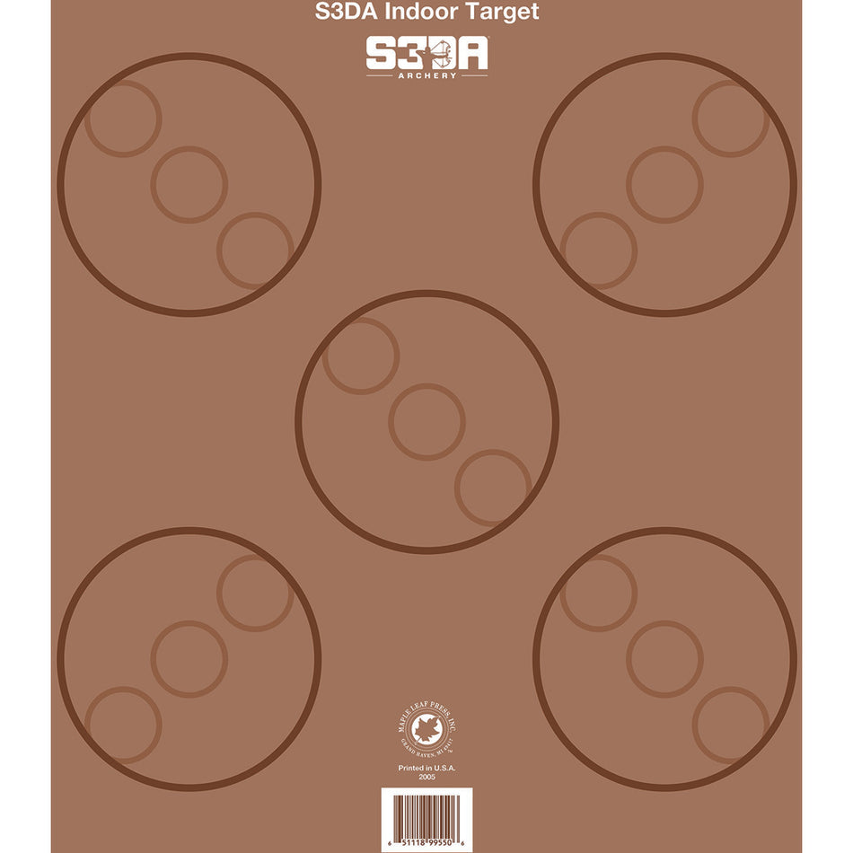 Maple Leaf S3DA 3D Archery Target Face Brown 25 Pack ASA Scoring Rings