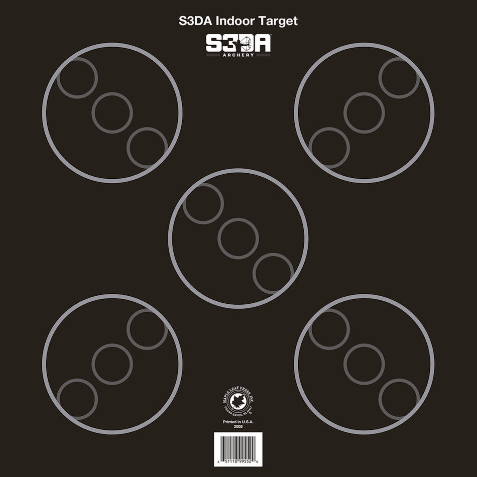 Maple Leaf S3DA 3D Archery Target Face Black 25 Pack ASA Scoring Rings