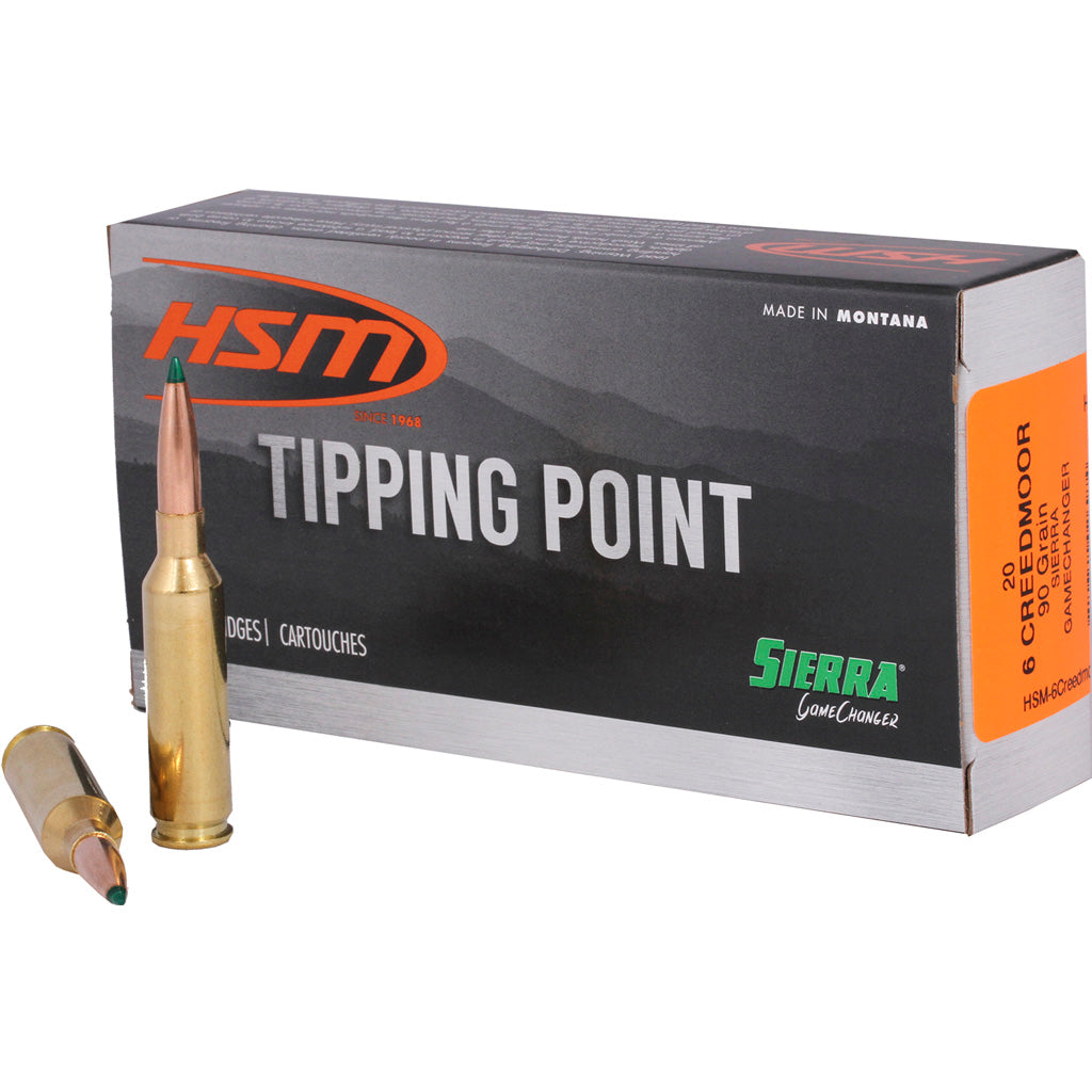 HSM Tipping Point Sierra GameChanger 90 Grain 6mm Creedmoor 3154 fps 810742026974