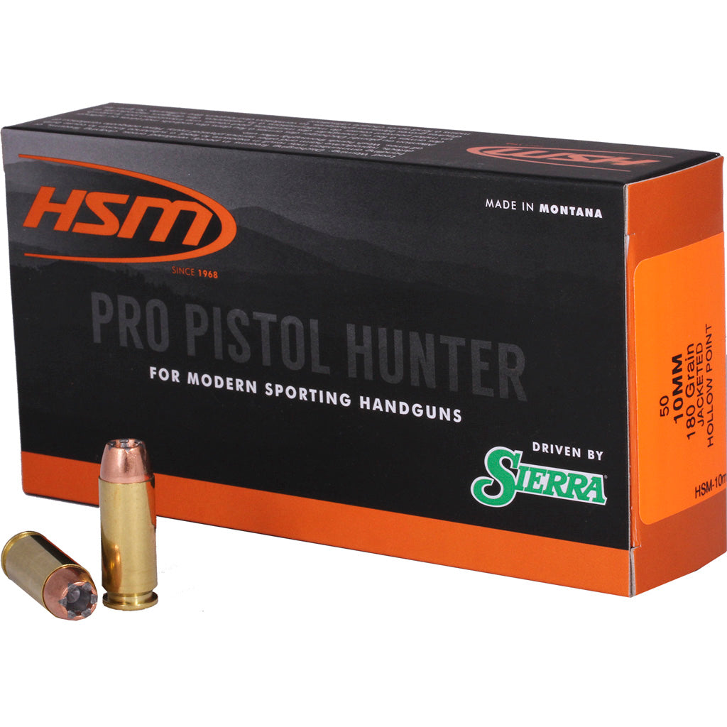 HSM Pro Pistol Jacketed Hollow Point 180 Grain 10mm Auto  810742023621