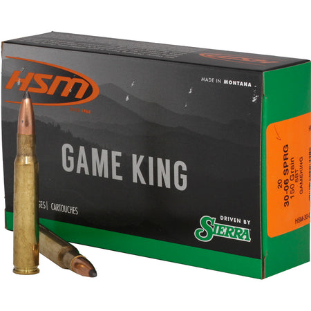 HSM Game King Spitzer Boat Tail 150 Grain .30-06 Springfield  810742023010