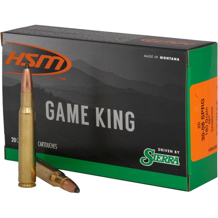 HSM Sierra GameKing Spitzer Boat Tail 180 Grain .30-06 Springfield  810742023034