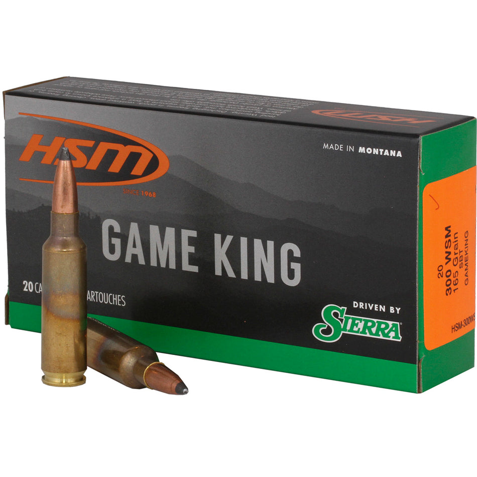 HSM .300 WSM Game King 165 grain Spitzer Boat Tail ammunition