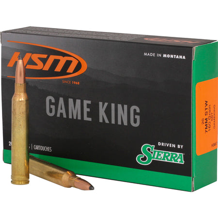 HSM 7mm STW Sierra Game King 160 grain Spitzer Boat Tail ammunition