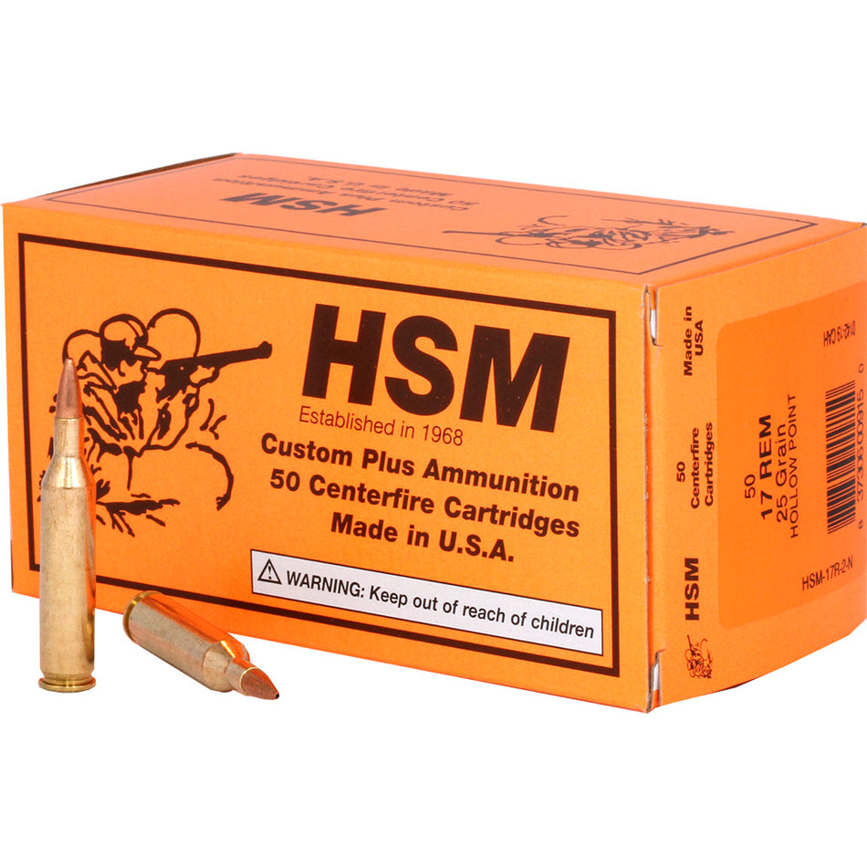 HSM .17 Remington Varmint 25 grain Hollow Point ammunition