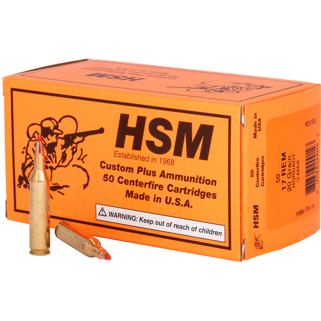HSM .17 Remington Varmint 20 grain V-Max ammunition