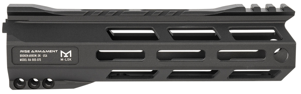 Rise Armament RA905075BLK 7.5 Inch M-LOK Picatinny AR-15 Handguard Black Anodized Aluminum