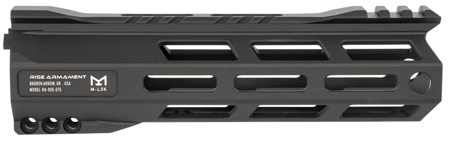 Rise Armament RA905075BLK 7.5 Inch M-LOK Picatinny AR-15 Handguard Black Anodized Aluminum
