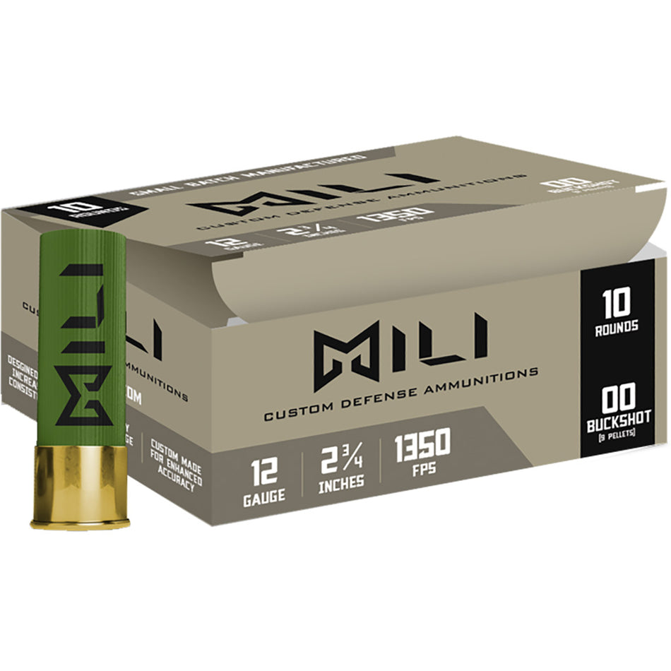 Migra 12 Gauge Shotgun Ammo Custom Defense 9 Pellet 2.75 in 1 oz 00 Buck