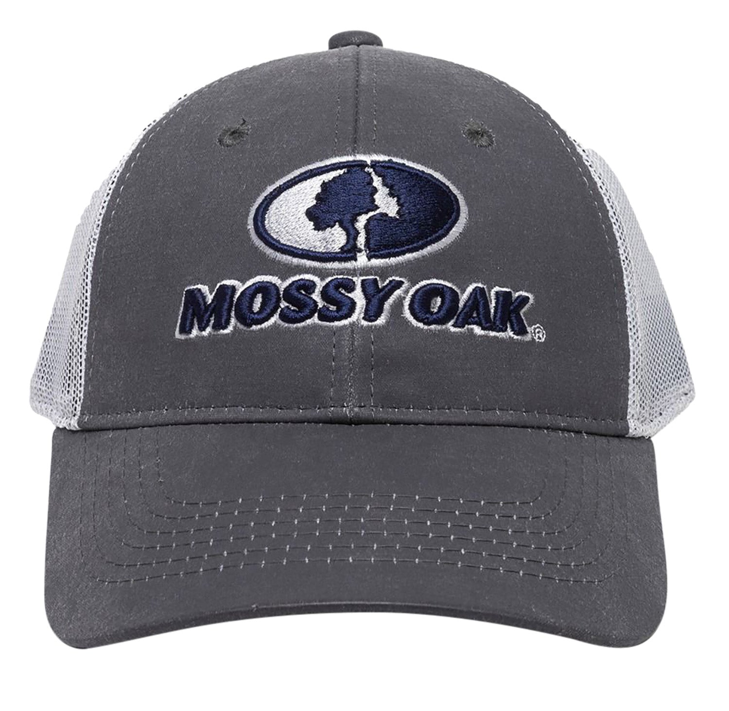 Mossy Oak MOFS46B Heavy Structured Snapback Cap Charcoal/White Adjustable OSFA
