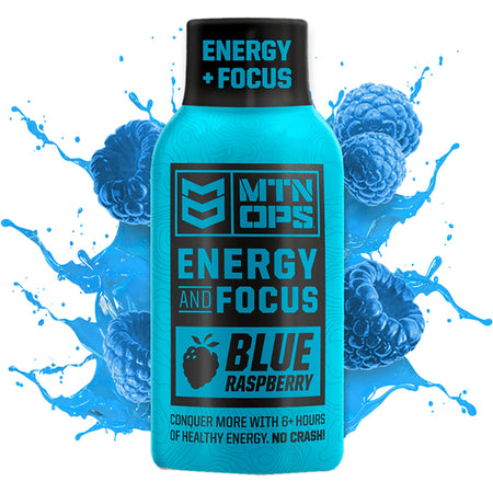 MTN Ops Blue Raspberry Energy Shot Mental Focus Formula