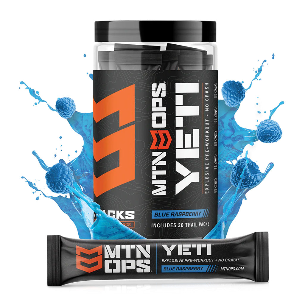MTN Ops Yeti Pre-Workout Blue Raspberry Single-Serve Pack 20 ct