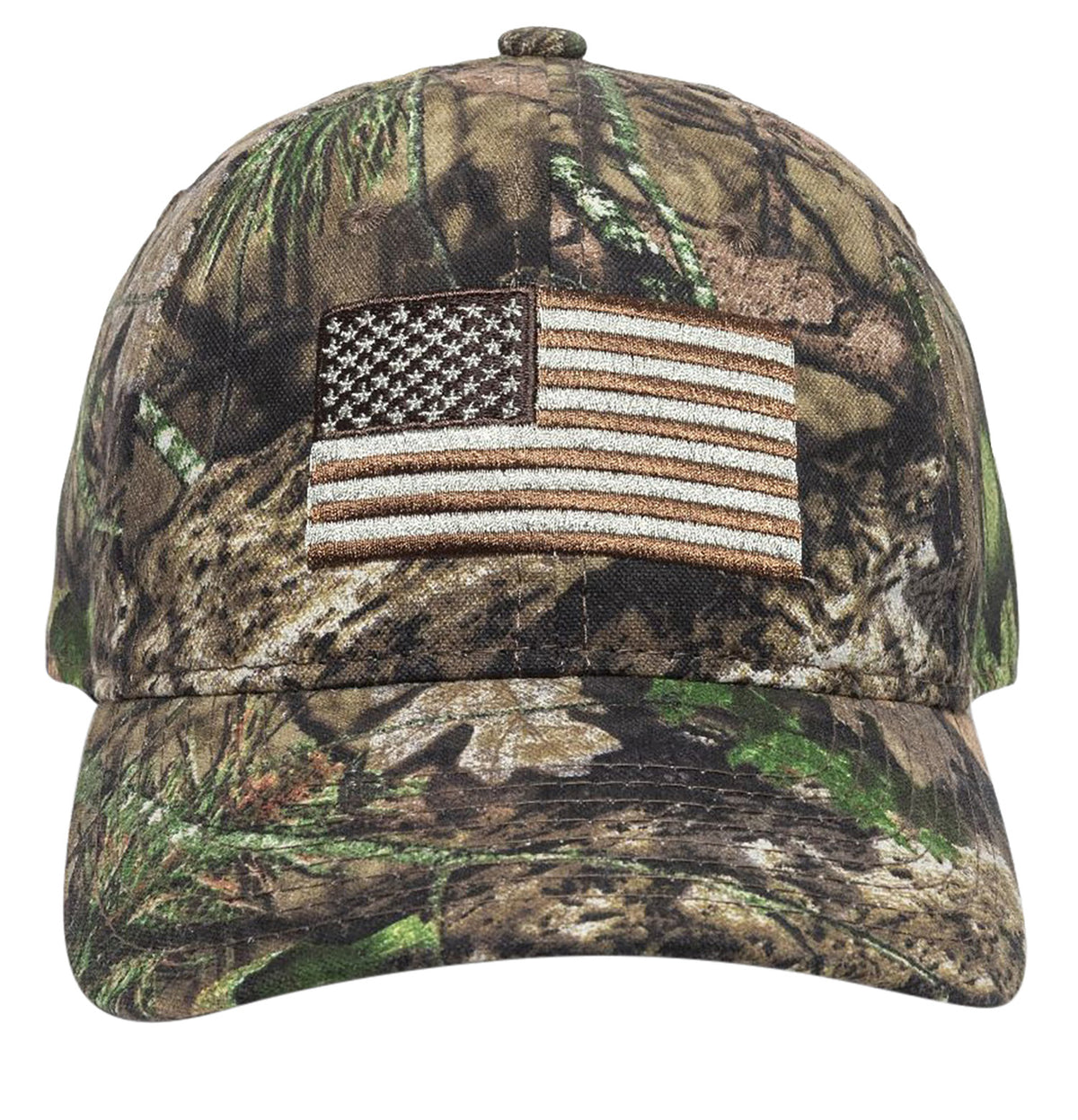 Outdoor Cap 202722-1-3 Mossy Oak Break-Up Country USA Flag Hook & Loop Unstructured Baseball Cap OSFA