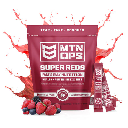 MTN Ops Super Reds Berry Phytonutrient Powder Trail Packs 30 Pack
