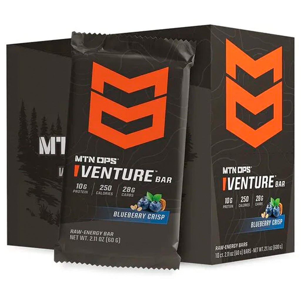 MTN OPS Venture Bar Blueberry Crisp Low-Glycemic Energy Bar 10-Pack