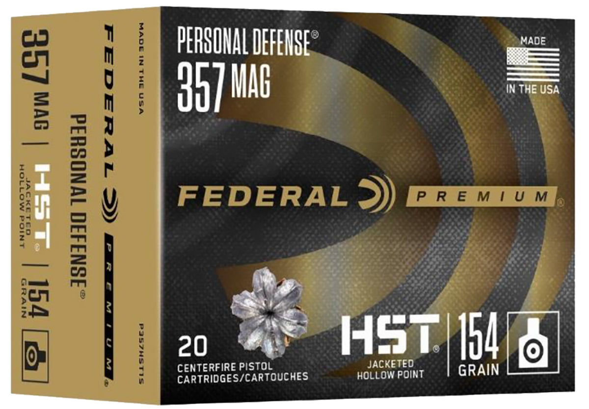 Federal PERSONAL DEFENSE Premium HST Jacketed Hollow Point 154 Grain .357 Magnum 1340 fps 604544684360