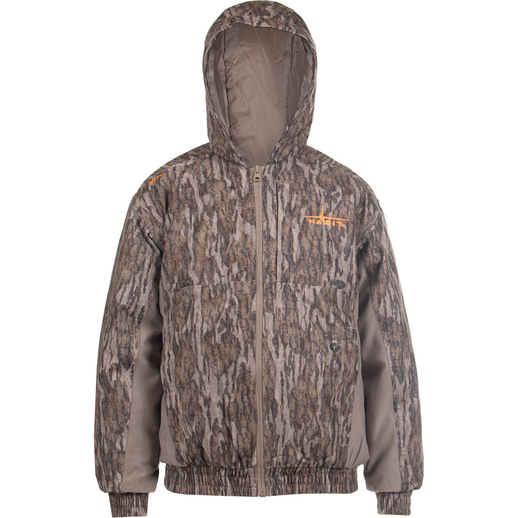 Habit Youth Cedar Branch Ins. Waterproof Bomber Coat YXL - Mossy Oak New Bottomland / Timberwolf