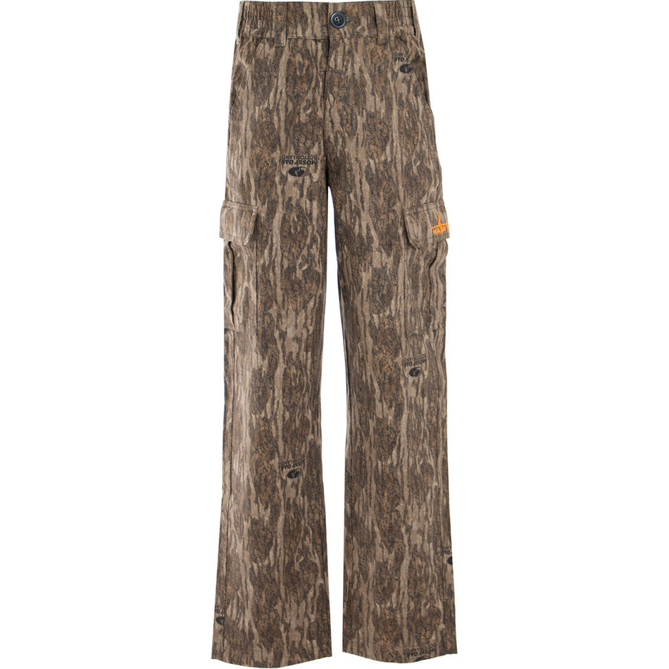 Habit Bear Cave Youth 6 Pocket Camo Pant YXL in Mossy Oak New Bottomland