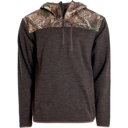 Habit Men's 1/4 Zip Fleece Hooded Pullover M in Realtree APX Turkish Coffee
