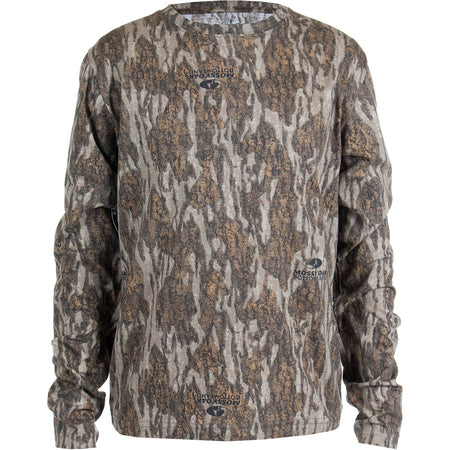 Habit Youth Bear Cave LS Camo Shirt Large Mossy Oak New Bottomland