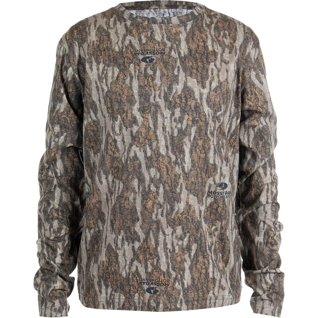 Habit Youth Bear Cave LS Camo Shirt XL Mossy Oak New Bottomland