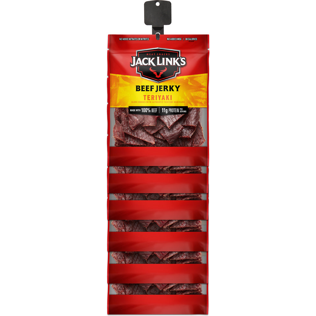 Jack Links Teriyaki Beef Jerky 3.25oz Clip Strip Display 12 Bags
