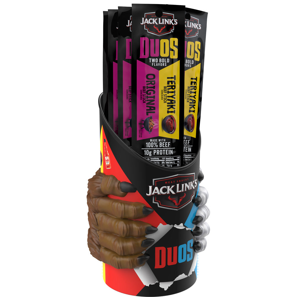 Jack Links 1.84oz Beef Stick Mug Display 40ct Original Teriyaki Flavors
