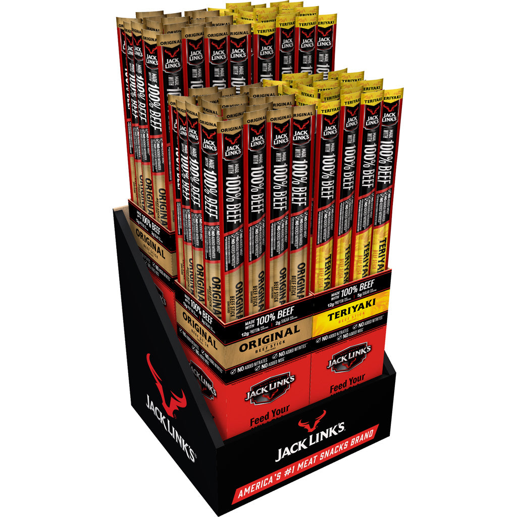 Jack Links 1.84oz Beef Stick 96ct NASCAR Branded Counter Display Orig Teriyaki