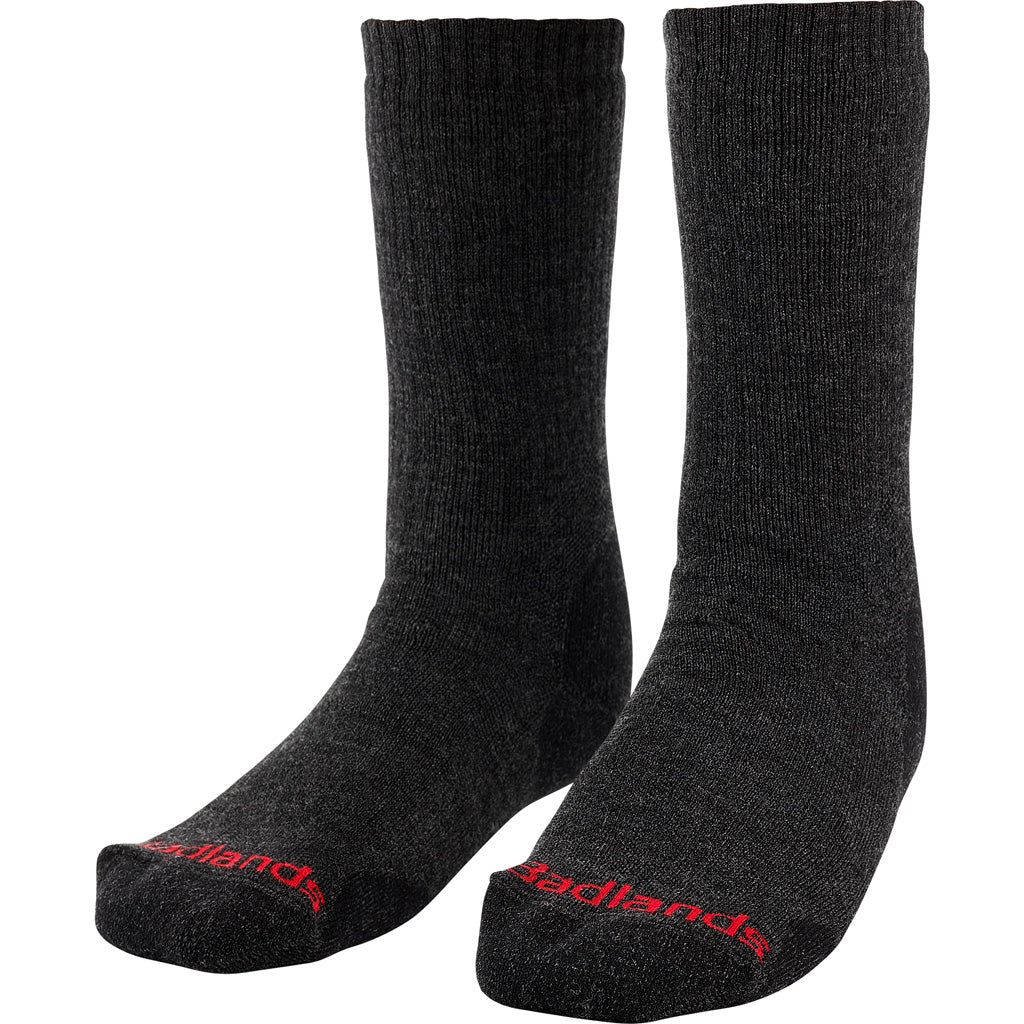 Badlands Black Heavyweight Merino Crew Sock - Medium